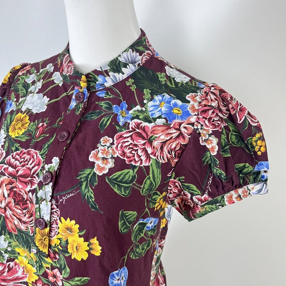$498 NWOT SEE BY CHLOÉ Floral Print Cotton Multicolor Dress Size 38 - Picture 6 of 13